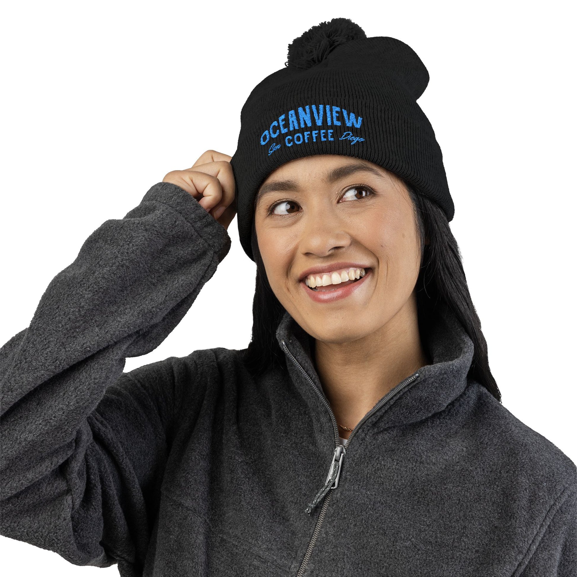 Oceanview Pom-Pom Beanie