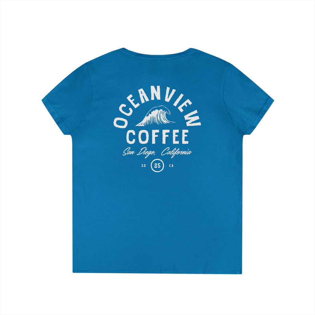 Oceanview Coffee Ladies' V-Neck Tee