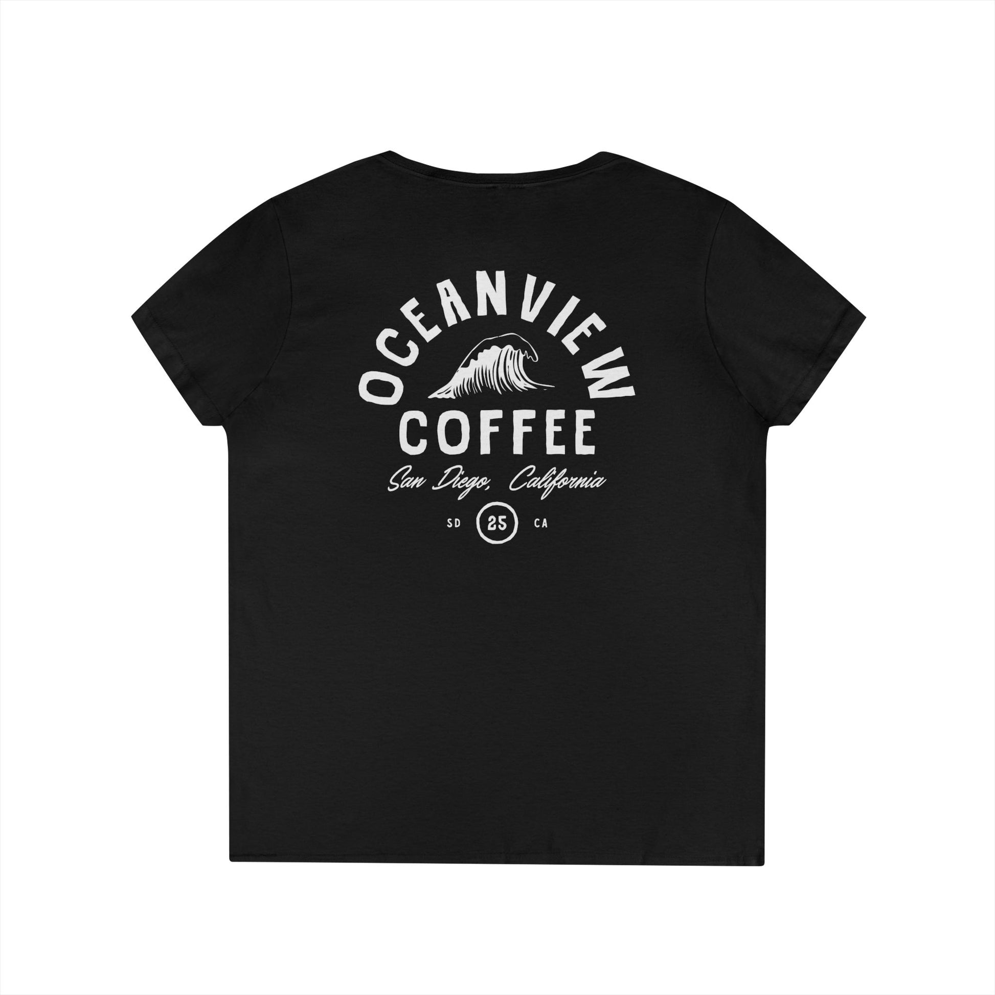 Oceanview Coffee Ladies' V-Neck Tee