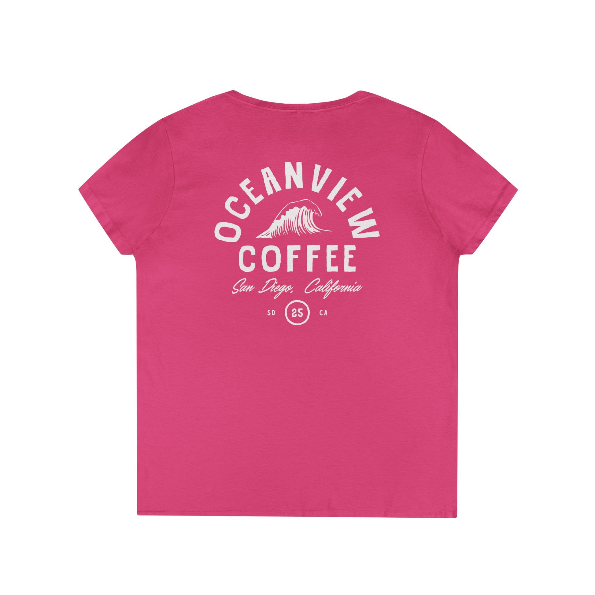 Oceanview Coffee Ladies' V-Neck Tee