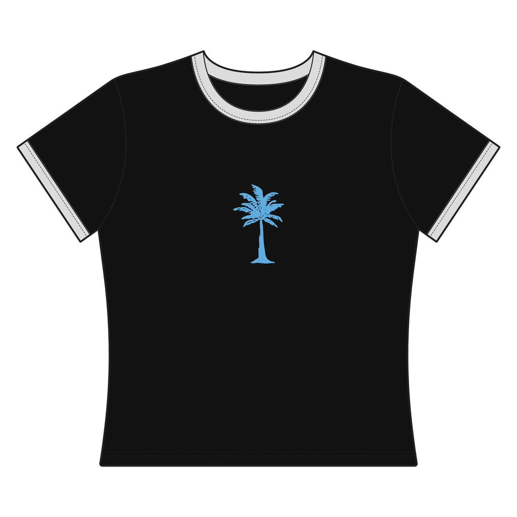 Women's Palm Tree Ringer Tee