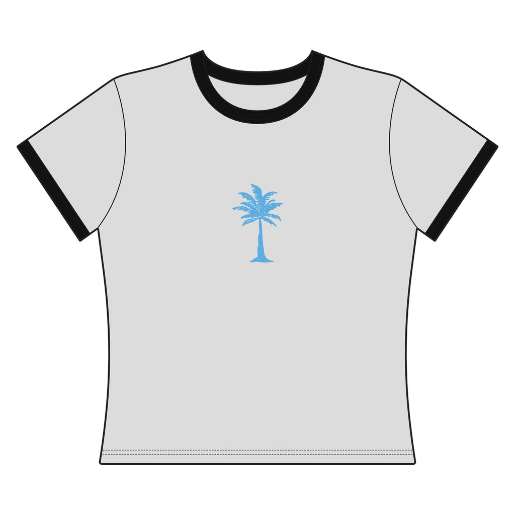 Women's Palm Tree Ringer Tee