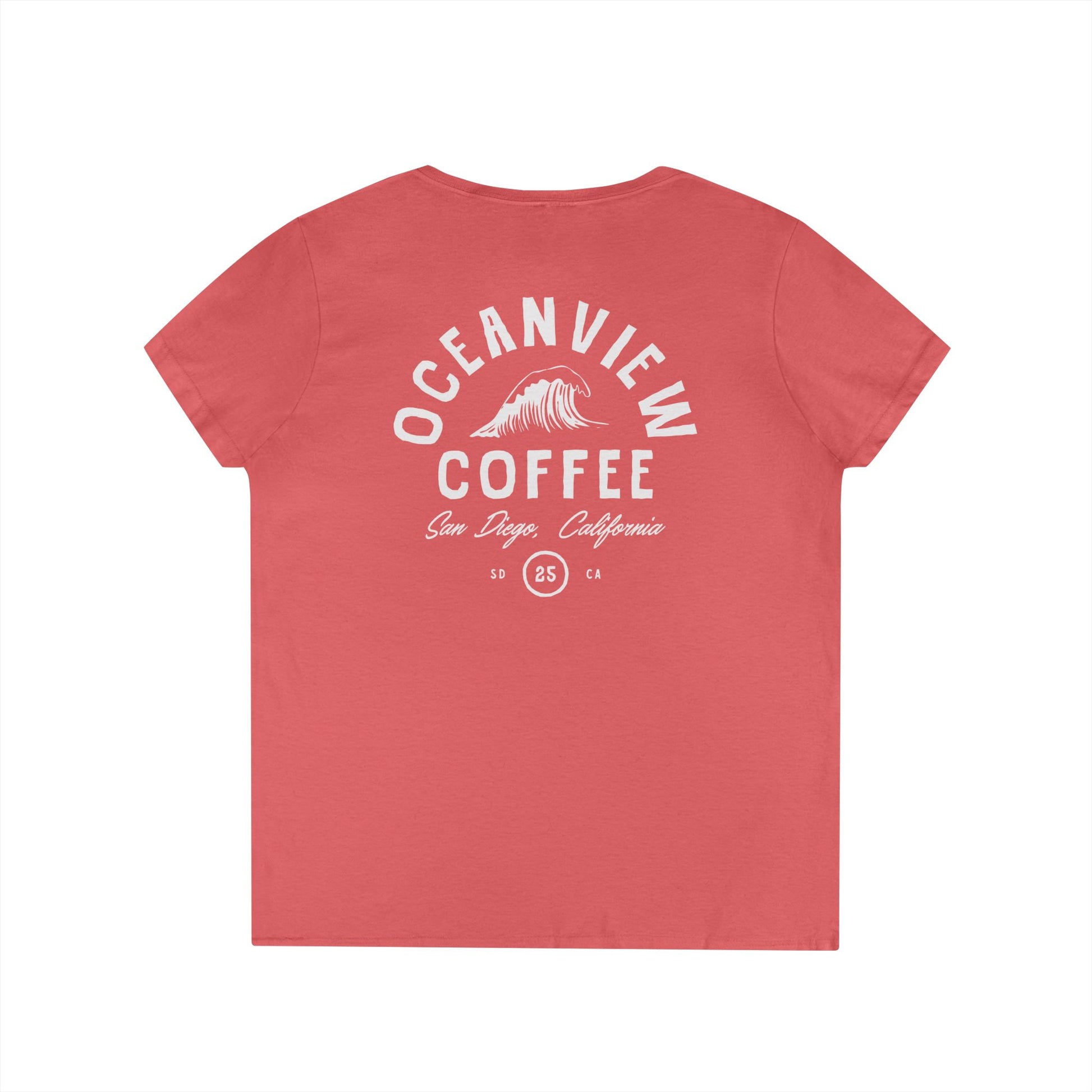 Oceanview Coffee Ladies' V-Neck Tee