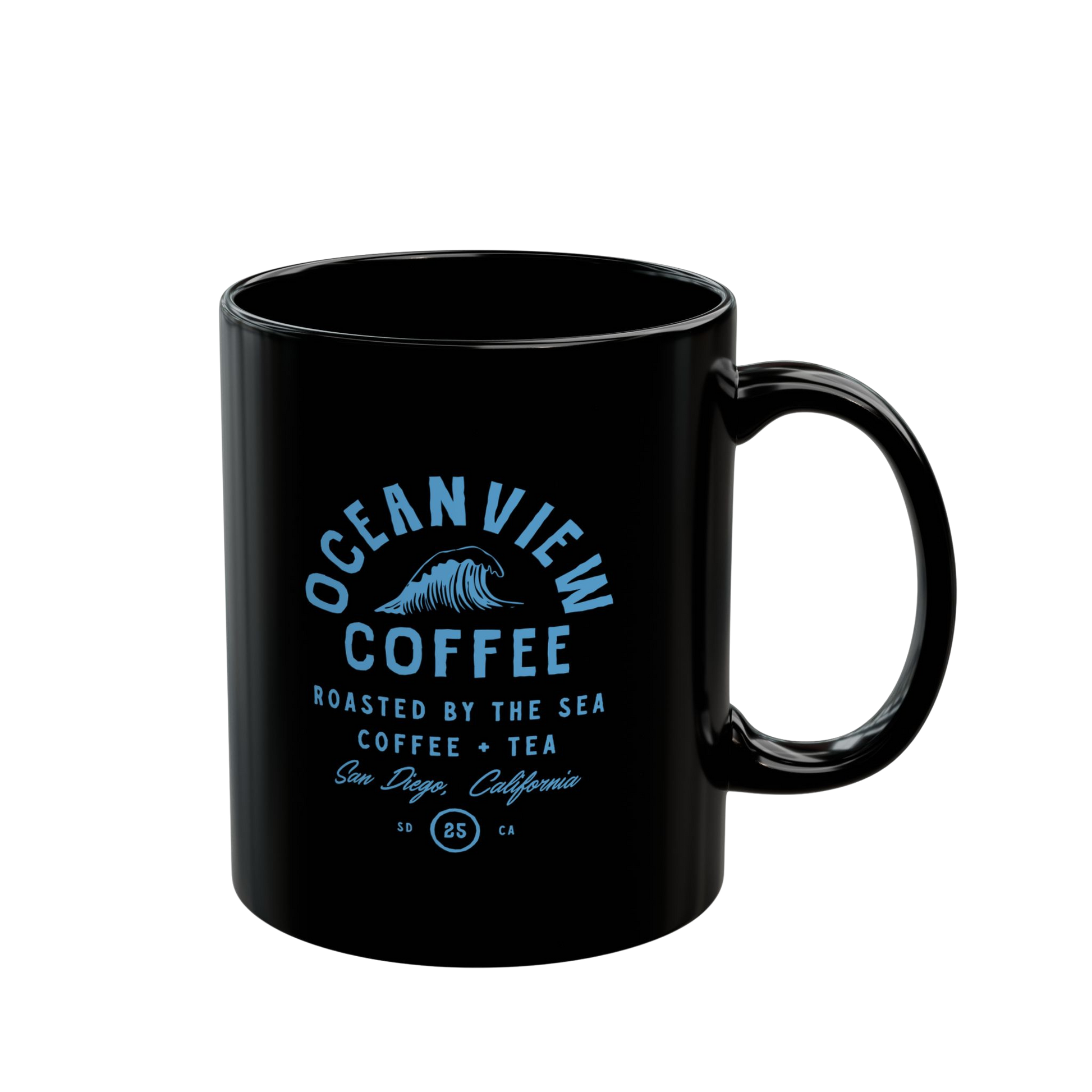 Oceanview Coffee Black Mug